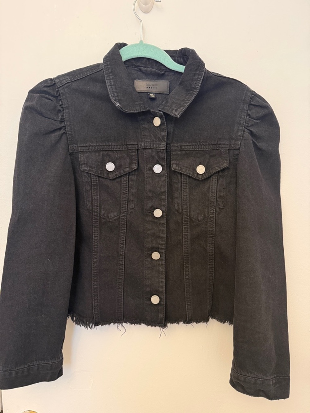 BLANKNYC Black Puff Sleeve Denim Jacket